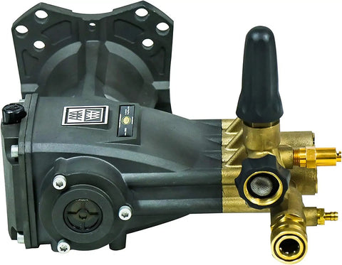Horizontal Triplex Plunger Replacement Pressure Washer Pump Kit Built Tough For 3800 PSI At 3.5 GPM With 1 Inch Shaft Siphon Tube