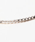 Close-up detail of 18 Inch 925 Sterling Silver Box Chain Necklace 1.2mm Wide With Lobster Clasp Made In Italy Dope Everyday Jewelry For