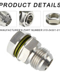 Hella Reliable 10AN Oil Drain Plug M18x1.5 Turbo Oil Return Fitting With Steel Washers showing details of stainless steel fitting.