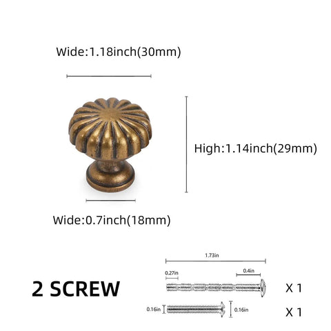 10 Pack Antique Brass Kitchen Cabinet Knobs Set With Retro Drawer Hardware Aged Bronze Zinc Alloy Handles with screws shown