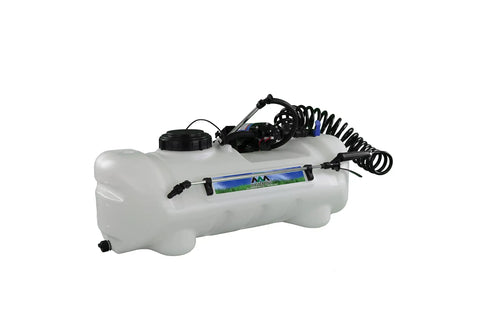15 Gallon ATV Boomless Broadcast Sprayer With 16 Foot Swath, 2.2 GPM On Demand Diaphragm Pump, UV Resistant Translucent Tank
