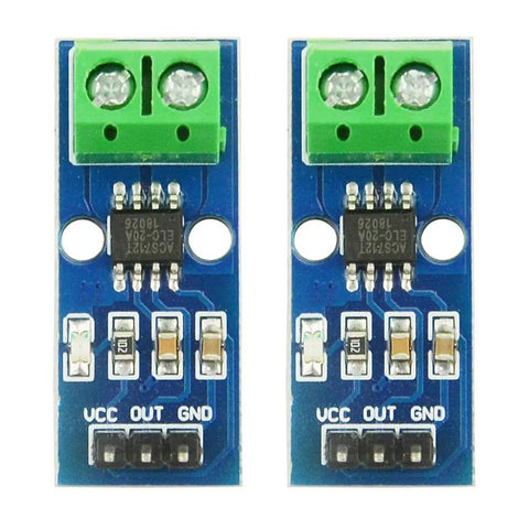 2 Pack Ac Dc Current Sensor Module High Sensitivity Hella Reliable Plug And Play Design with green connectors and PCB layout.