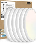 Six Pack 12 Inch LED Flush Mount Ceiling Lights No Fuss 24W 3200 Lumens Replaces Up To 240W with 5 Color Temps Adjustable