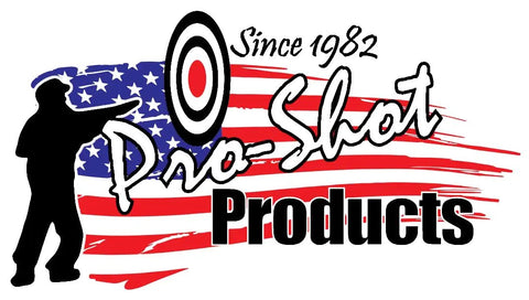 Pro-Shot Products logo with American flag background and target since 1982