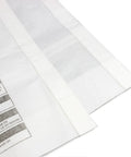 Heavy Duty Five Pack Shop Vacuum Bags Compatible With One Five Gallon Wet Dry Cleaners, flat white bags with labels.