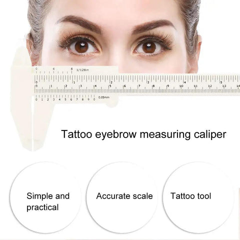 Waterproof Plastic Caliper Eyebrow Lip Tattoo Ruler For Permanent Makeup Accurate Measuring Tool For Students And Pros
