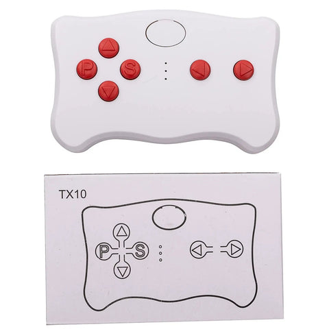 RX30 24V Kids Ride On Car Remote Control Kit with 2 4G Bluetooth Receiver Box, showing white remote with red buttons.