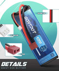 Beefy 5200mAh 2S 7.4V 80C LiPo RC Battery Hard Case With T Plug For RC Cars Trucks Truggy Helis Airplanes Drones FPV 2 Pack