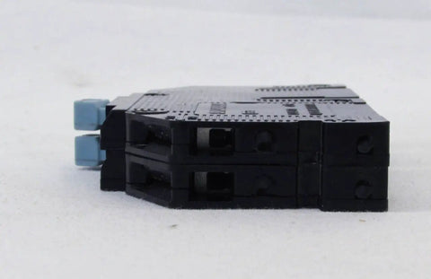 Side view of R38-15 15 Amp 120 Volt Tandem Breaker Twin 1 Pole Unit With Screw Wire Terminals 10K AIC RC38 Series Replacement Circuit Breaker