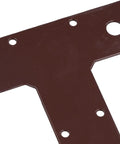 Heavy Duty T Shaped Steel Braces Rock Solid Reinforcement Plates For Structural Framing And Fencing No Fuss Mending Kit close-up view of steel brace with pre-punched holes