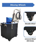 Straight-Up Heavy-Duty Air Duct Dust Collector with moving wheels, showcasing universal and movable options for easy transport.