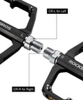 Dope Aluminum Flat Pedals With Reflective Strips For Mountain Bikes And BMX MTB Road Bikes, 9/16 Inch Sealed Bearing, labeled L and R