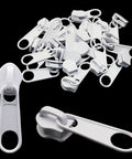 Replacement Zipper Sliders Size Five White Pulls for Nylon Coil Zippers Metal Zippers Repair Kit for Luggage Jackets Purses Bags