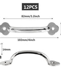 12 Pcs 4 Inch Modern Silver Plum Blossom Box Pull Handles Zinc Alloy With Screws For Drawers Cabinets Wardrobes Hole To Hole 3.2 Inches Durable Hardware With Smooth Finish And Easy Mounting For Quick Home Upgrades
