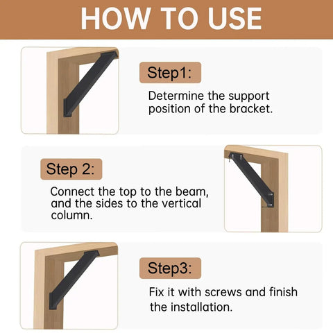 45 Degree Angle Support Brackets For Gazebo Roof Riser Beams Inside Mount Heavy Duty Connector Bracket Kit For Wooden Pergolas And Other Structures DIY Friendly 4 Pack Black Finish Sturdy Mounting Solution