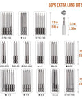 50 Piece Magnetic Screwdriver Bit Set With Extra Long Bits And Case All In One Pro Grade Driver Kit Includes Hex Torx Star Phillips