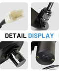 Detail display of Upgraded 12V Electric Cargo Box Lift Kit Actuator For John Deere Gator, connectors and parts close-up.