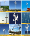 Vertical Wind Turbine 3000W/8000W Home Power System With Controller And Grid Inverter, Easy Install 48V Renewable Energy Solution installation examples
