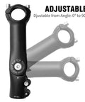 Sturdy 110mm Adjustable Handlebar Stem For One And One Eighth Inch Steerer 31.8mm Bar Clamp No Slop 0 To 90 Degree Riser 3D Forged Alloy