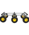 Heavy Duty All Terrain Moving Dolly With Six 10 Inch Inflatable Wheels For Up To 1200 Lbs Load Beefy Carbon Steel Frame Pro Grade Moving Cart For Appliances And Heavy Equipment, side view