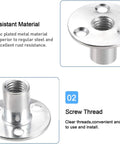 5Pcs M12 Brad Hole Tee Nuts Zinc Plated Carbon Steel 3 Hole Round Base Screw In T Nuts for Wood Furniture