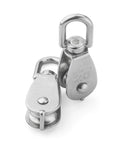 Set Of 10 Pro Grade Heavy Duty Stainless Steel Swivel Pulley Blocks For Wire Rope 7mm, Single Pulley Wheel With 200 Lb Load Capacity, Rust Resistant 304 Stainless, 360 Degree Swivel For Easy Hoisting And Towing, stainless steel pulley block