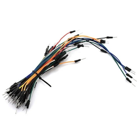 Bundle of colorful jumper wires from All In One Power Supply Kit For Arduino Raspberry Pi STM32 Uno Mega 2560 With 830 Tie Point MB 102 Breadboard Power Module Jumper Wires And 12V 1A Adaptor Ideal For Prototyping