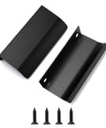 10 Pack Black Aluminum Edge Pull Handles Hidden Concealed Tab Pulls For Doors Drawers Cabinets Wardrobes, screws included