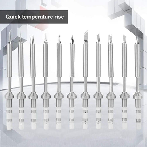 Mini Soldering Iron Tips Set For TS100, 11Pcs Stainless Steel Replacement Tips For Electric Pen Type Soldering Iron, Fast Heating, Durable, Pro Grade For Precise Electronics And Micro Soldering