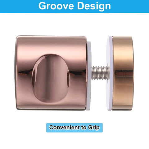 Rose Gold Round Sliding Shower Door Handle Single Side Pull With Screw Hardware Replacement Parts For 6 To 18 Mm Glass Doors