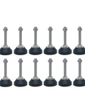 Heavy Duty Adjustable Leveling Feet 10 Piece Set With Solid Rubber Base Swivel Hinged Foot Cups For Furniture And Machinery Easy Height Tweaks displayed on a white background.