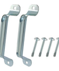 Heavy Duty Iron Garage Door Lift Handles 2 Pack Silver Corrosion Resistant with screws for solid construction.