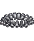 All In One 19 Piece ER11 Precision Spring Collet Set With 1mm Through 7mm And One Eighth And One Quarter Inch Sizes, ER11A Clamping Nuts, M14 Thread