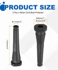 2 Pack Power Cord Protector Boots for Cutting Machines and Drills, Tough Rubber Cable Sleeve Guards, dimensions shown