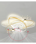 Modern Luxury Ceiling Fan Lamp High Transmittance Acrylic Ceiling Lamp Living Room Bedroom Dining Room Ceiling Fan Lights,High Quality with gold accents.