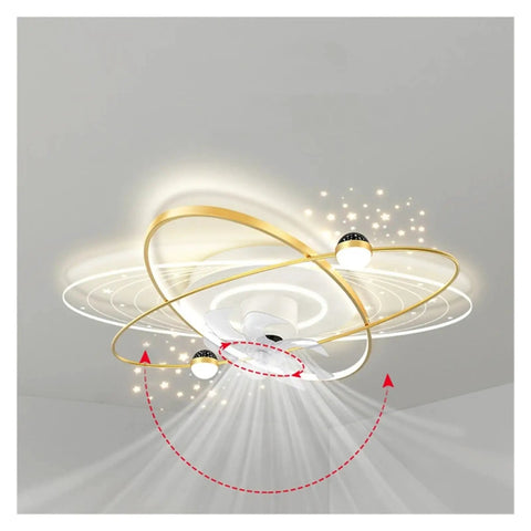 Modern Luxury Ceiling Fan Lamp High Transmittance Acrylic Ceiling Lamp Living Room Bedroom Dining Room Ceiling Fan Lights,High Quality with gold accents.