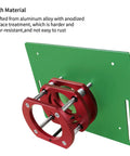 Heavy Duty Aluminum Router Table Insert Plate With Precise Cnc Milled Smooth Surface And Clear Laser Etched Scale Marks, green backboard, red mounting rings.