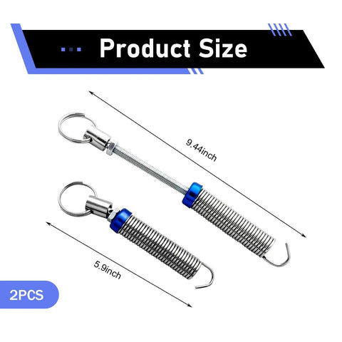 Top Shelf 2 Pack Trunk Lid Springs Crafted From Heavy Duty Stainless Steel Automatic Lift Supports, showing sizes 9.44 inch and 5.9 inch.