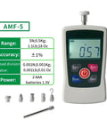 Portable Digital Force Gauge Push Pull Tester With Backlight For Accurate Compression Readings In Real Time Peak And First Peak Modes With Multi Unit Conversions Newton Kilogram Pound And Ounce 5N, AMF-5 with probes