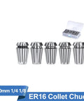 Heavy Duty ER16 Spring Collet Chuck 1 To 10mm And Inch Sets Fits CNC Engraving Machines, shown in a set of five.