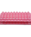 Pink 50 Hole Plastic Test Tube Rack With Silicone Pad Bottom Detachable Holder For 5ml 10ml And 15ml Centrifuge Tubes 18mm Hole Diameter