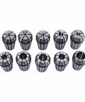 10 Piece Collet Set for CNC Milling and Engraving, Built Tough in Spring Steel, Precision Ground, Self Release Design, 1-10mm Clamping