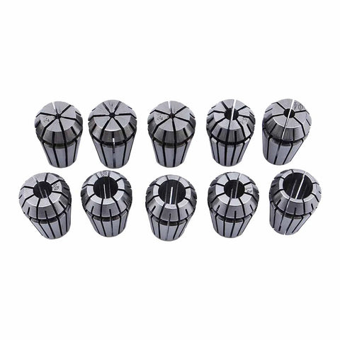 Premium ER16 Spring Collet Set With 10 Pieces For CNC Engraving Machines, tough spring steel, 1 to 10mm sizes, secure grip.