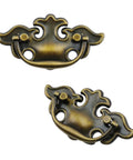 Antique Brass Ring Pull Handles For Cabinets And Drawers, Vintage Drop Ring Knobs With Screws, Two Pack, Zinc Alloy Construction