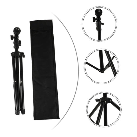 Adjustable Metal Snare Drum Stand For Practice With Secure Holder Rack And Solid Storage Shelf, featuring a black foldable frame.