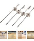 Heavy Duty Cabinet Door Support Rods 4 Pack With Soft Close Lift Hinges for Kitchen and Wardrobe, iron silver details