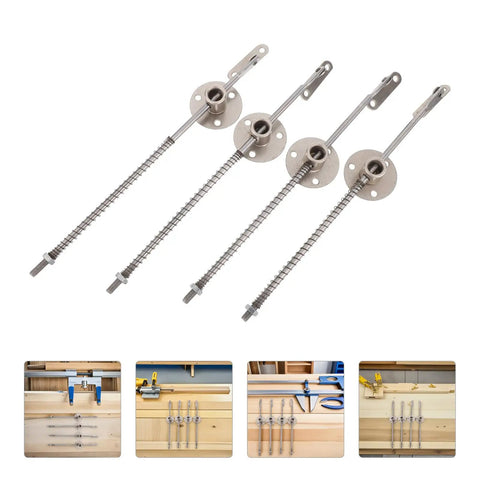 Heavy Duty Cabinet Door Support Rods 4 Pack With Soft Close Lift Hinges for Kitchen and Wardrobe, iron silver details