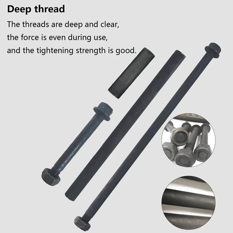 Front End Arm Bushing Rebuild Kit for ATV Raptor with bolts and covers showing deep threads for improved performance.