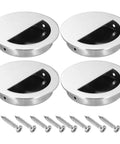 Four Pack Recessed Door Handles Round Hidden Concealed Pulls 2.75 Inch Flush Finger Pulls 304 Stainless Steel With Screws