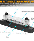 Badass 150A Negative Bus Bar Power Distribution Block For 12V Marine And Automotive Grounding Kits with clear polycarbonate design.